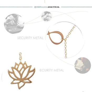 Aur colier de flori de lotus moda pentru femei digital pandantive din oțel inoxidabil lanțuri la gât colierul 2020 coliere bijuterii