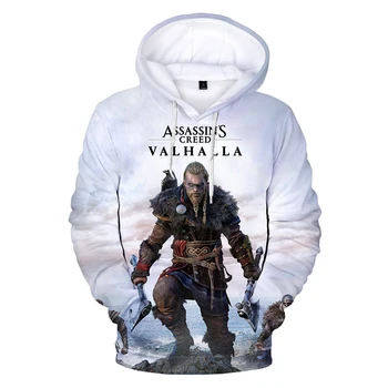 Cel mai nou Joc Assassins Creed Valhalla 3D Print Hoodie Jachete Bărbați Femei de Moda Casual, Cool Pulover de Barbati pe Strada cu Glugă Topuri