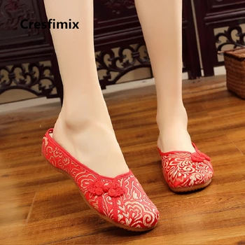 Cresfimix încăltăminte într-plăci se toarnă femmes femei tradițională chineză roșu pantofi de nunta doamna drăguț confortabil pantofi de dans a2227
