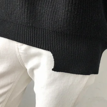 Noi 2020 Toamna Iarna Pulovere pentru Femei V-Neck Minimalist Topuri la Modă Neregulate Tiv Tricotat Casual Solidă Pulover Tricotate