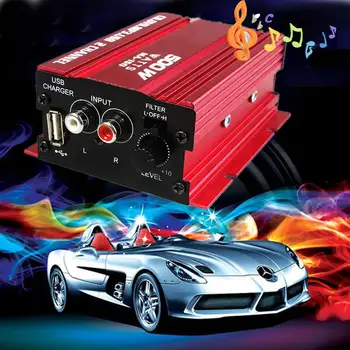 500W 12V Mini Portabil 2 CANALE Masina MP3 Difuzor HIFI Stereo Amplificator Audio de Putere Mică Putere, Amplificatoare de Radio FM USB Loudspeake