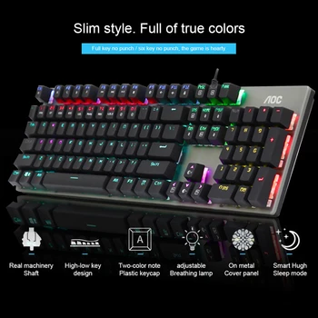 Tastatură mecanică Verde/rosu/negru/maro Comutator de E-sport Jocuri Kepads 104 Taste cu iluminare de fundal Desktop Pc Laptop Tastatura cu Fir engleză