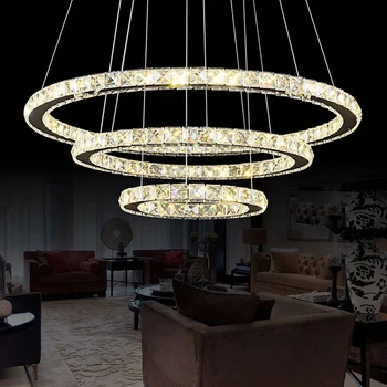LED Nordic Cristal din oțel Inoxidabil, Fier de LED-uri Lampa cu LED-uri.Pandantiv Lumini.Lampă De Pandantiv.Pandantiv lumina Pentru Sufragerie, Hol