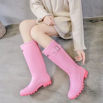 XJRHXJR 2020 Noua Moda pentru Femei Pantofi Stil Punk Toc Cizme de Călărie Alunecare Pe Pantofi Cavaler Înalt, Cizme Femei, Cizme de Ploaie de Mari Dimensiuni 41