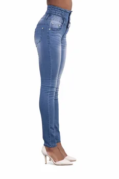 2018 New Sosire En-Gros De Femei Denim Pantaloni De Creion Brand De Top Stretch Blugi Talie Mare Pantaloni Femei Blugi Talie Mare Plus Dimensiune