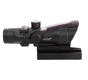 Riflescope ACOG 4 X 32 Reale Fibra Optica Red Dot Iluminat Chevron Pahar Gravat Reticul Tactic Vedere Optic Domenii