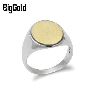 Argint 925 Barbati Inel de Aur de Culoare Oval Suprafață mat Inel de Epocă Design Simplu pentru Barbati Femei Iubitorii de Bijuterii de Moda