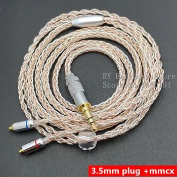 RY-C5 1,2 m DIY Inlocuire mmcx Cablu 3.5 mm placat cu Argint Modernizate 8 core cablu Pentru Reparații DIY HIFI mmcx casti cablu