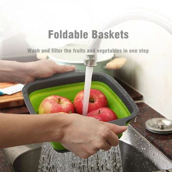 Creative pliabil Coșuri de Silicon Pliabil de Fructe și Legume de spălat Coșuri în aer liber Filtre filtru coșuri de bucătărie strecurătoare
