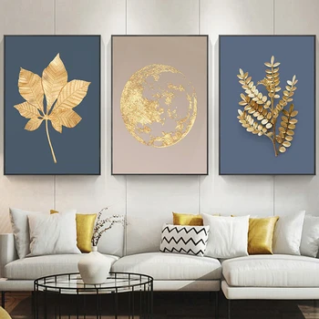 Abstract Modern Foita De Aur De Arta De Perete Tablou Panza Pictura Nordică Aur Pământ Postere Si Printuri Living Decorul Camerei