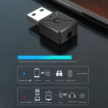 Bluetooth USB 5.0 Wireless Transmiterea și Primirea de 2-în-1 Adaptor TV Computerul Masina Stick Bluetooth
