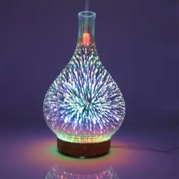 Ulei esential Difuzor Aromaterapie Difuzoare pentru Uleiuri Terapeutice - cu Ultrasunete 3D Vaza de Sticla Acoperi & LED Display Oct.25