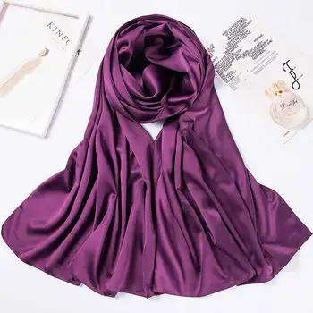 2019 Noi Satin Hijab Eșarfă pentru femei Malaezia mătase vălului musulman islamic îmbrăcăminte hijab femme șaluri și împachetări hoofddoek