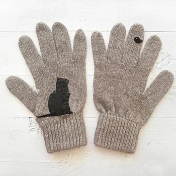 Cat Mănuși pentru Femei, Mănuși de Lână Toamna Iarna în aer liber Cald Rece de Protecție Căptușit Cat Tipărite Mănuși NYZ Magazin