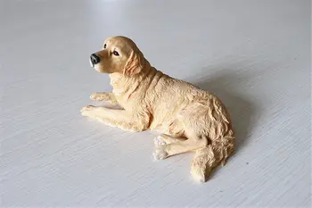 JJM Golden Retriever Câine Loial animal de Companie Cifra de Animale Mașină de Decor din PVC, Model de Colectie Model de Păpușă Jucărie de Învățământ pentru ChildrenGift