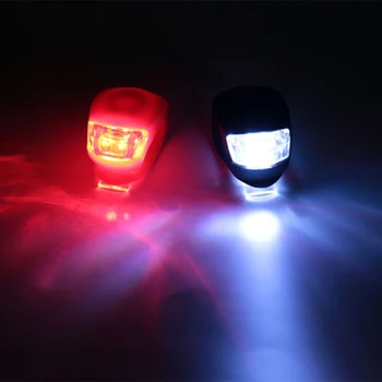 2 Buc din Silicon de biciclete Biciclete Ciclu de Siguranță LED-uri Cap Fata si Spate Coada de Lumină Set