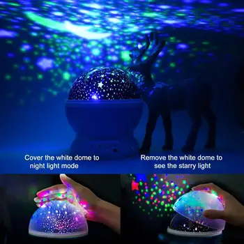 Steaua Proiector Luna Lampa de Noapte Înstelat, Lumina LED Lumina de Stele USB Dormitor Petrecere Reîncărcabilă Lumina de Noapte pentru copii