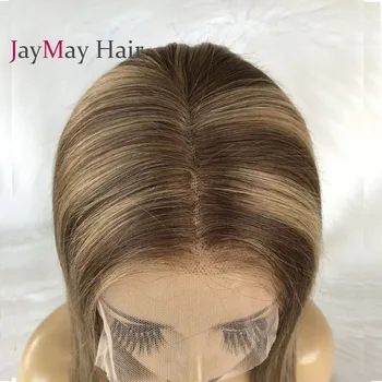 Jaymay Brazilian Parul Drept Ombre Blond Dantelă în Fața Peruca din Par Uman de a Evidenția Peruca Dantelă Transparentă 13x6 Peruci Fata Dantelă