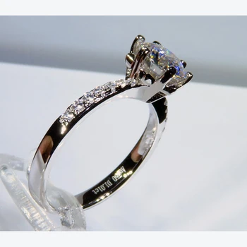 925 inel argint 1ct 2ct 3ct stil Romantic Moissanite inel forma de Floare bijuterii inel de logodna, Aniversare