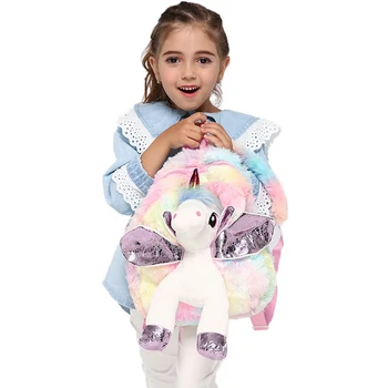Fetita Unicorn Blana Rucsac Copii Drăguț Fermoar Ghiozdan Mini Copil Păpușă Jucărie Rucsac Pentru Kidergarten Nou Plus Geanta