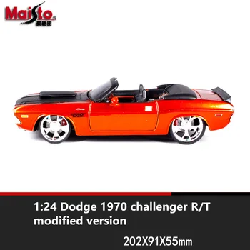 Maisto 1:24 1970 Dodge Challenger Convertibile aliaj model de masina de simulare decor masina colecție cadou jucărie