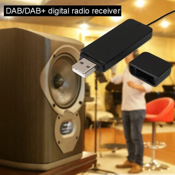 Mini Masina de Radio o Antena Receptor Port USB Multimedia Electronic Anti Zgomot DAB Digital Multifunctional o Difuzare Adapte