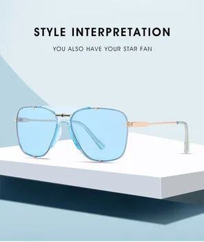Noul Brand de Moda Pătrat Bărbați ochelari de Soare Cadru Mare Modă Metal Aviației Fara rama Femei UV400 ochelari de Soare Oculos De Sol