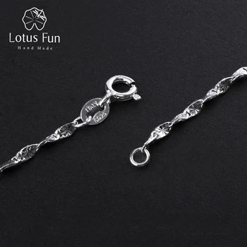 Lotus Distractiv Real, Argint 925 Bijuterii Fine, de Înaltă Calitate, Design Clasic Lucios Răsucite Lanț Colier pentru Femei Collier