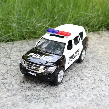 JACKIEKIM turnat sub presiune, Metal Model/1:36 Scară/Nissan Patrol Y62 SUV de Poliție/Trage Înapoi Mașină de Jucărie/Colecție de Învățământ/Cadouri Pentru Copii