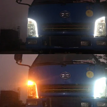 OKEEN 2 buc Camion LED DRL Benzi de Lumină de Chihlimbar Curge Tub Flexibil cu Semnalizare 12V 24V Lumini de Zi Pentru SUV-ul Honda