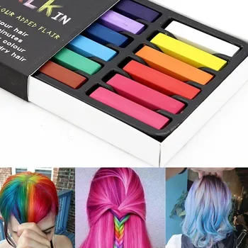 12 Culori/set Temporara a Parului Creta Set culori de Curcubeu Salon de Colorare a Părului Pen Pasteluri Moi Kit DIY Instrument Păr