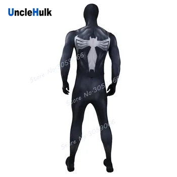 Veninul Negru Spandex Zentai Cosplay Costum - cu lentile și mușchi de formă SP707 | UncleHulk
