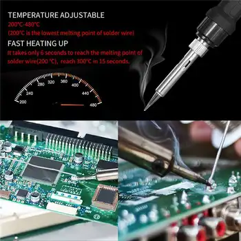 SD2 LCD 60W cu Termostat Fier de Lipit set de Instrumente Reglabil Temperatura de Sudare Stația de Rework Instrumente de Reparații Cu Sârmă de Lipire de Bază