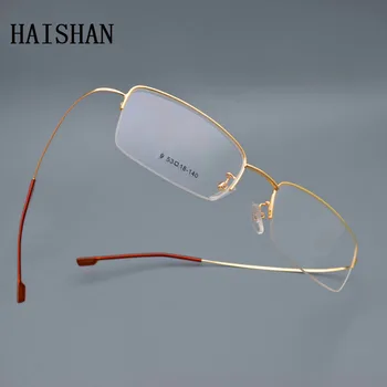 Rama de ochelari Jumătate Pentru Bărbați Și Femei Super lumina Ochelari de Aur Partea Sârmă Subțire Picioare de Argint Subțire de Frontieră bine templu elasticitate