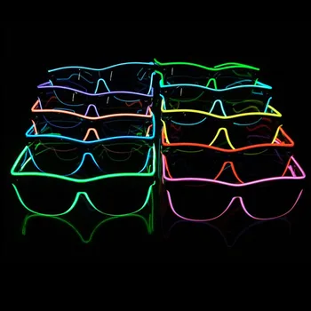 Benzi cu Led-uri Lampa de El Sârmă Pahare de Cristal clar cadru flash ochelari de soare DJ Lumină Strălucitoare Siguranță Aprinde intermitent led-ul EL ochelari