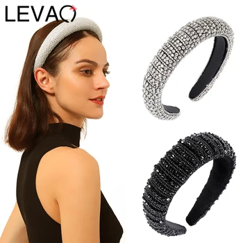 LEVAO Moda stil Baroc Stras Benzi pentru Femei Bezel Turban Femei Bijuterii de Păr Fete Accesorii de Par Cap Hoop articole pentru acoperirea capului
