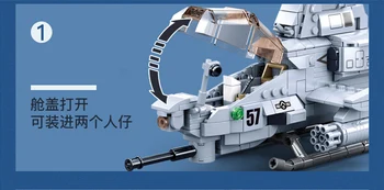Sluban 0838 Constructor Se Potrivesc Technic Super Hornet Fighter Gunship Elicopter Motocicleta Blocuri Caramizi Jucarii Pentru Copii