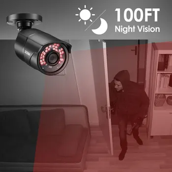 ZOSI H. 265 5MP TVI camera cctv camere de securitate stradă video videcam impermeabil nightvision camera de supraveghere de exterior