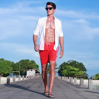 QIKERBONG Bărbați pantaloni Scurți de Plajă Boxer Trunchiuri pantaloni Scurti Bermude Casual pentru Bărbați Costume de baie Costume de baie 2018 Noua Moda Uscare Rapida