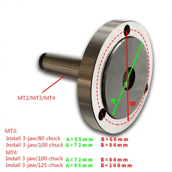 80mm/100mm MT2 MT3 Trei bacuri Conectarea Plăcii de Mașină Strung Tool