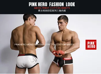Roz Erou Brand de Moda Sexy, Lenjerie pentru Barbati Mens Print Bumbac Boxeri Promovarea Fierbinte Bumbac Pantaloni pentru Bărbați Lenjerie de corp