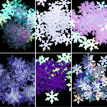 1 Cutie Holografic Crăciun Fulgi de zăpadă de Unghii Paiete Fulgi 3D Nail Art Glitter Laser AB Argint Paillette Manichiura Decoratiuni