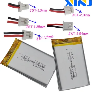 XINJ 3.7 V 1200mAh Li-Po Baterie Polimer 503759 2pin JST 1.0/1.25/1.5/2.0/2.54 mm mufă Pentru GPS PDA Camera de navigare Music player