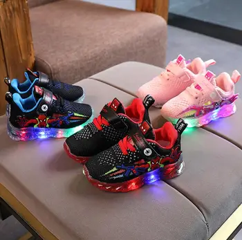 Noi Băieții Adidasi Fete Spiderman Copii A Dus Pantofi Cu Lumini De Tenis De Primavara Toamna Pantofi Copii Copilul Copil Adidași