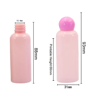 50pcs Gol Containere de Ambalare Clar Cosmetice Lotiune de Sticla de Culoare Șapcă Reîncărcabile Emulsie Crema Tub cu Interior Capace 50ml