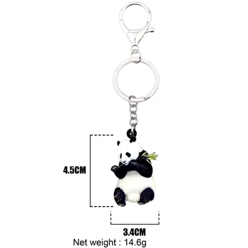 WEVENI Acrilice Mănâncă Bambus Panda brelocuri Brelocuri Inele Anime Animale de Bijuterii Pentru Femei, Fete Titularul Portofel Farmece Cadou