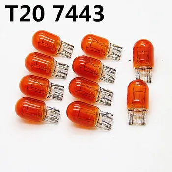 10buc T20 7443 21/5W Becuri cu halogen pentru Amber DC12v Semnalizare Becuri