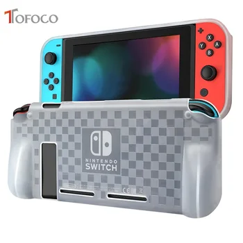 TOFOCO TPU Protecție Caz Acoperire Pentru Nintendo Comutator NS/X Consola de Bucurie-Con Controller Anti-zero, Anti-toamna Coajă Transparent