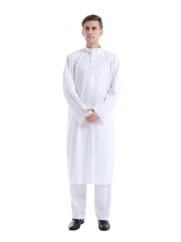 Musulman Halat De Bărbați Arabi Echipa Ramadan Costume Solid Arabă Pakistan, Arabia Saudită Eid Turcia Abaya Național Masculin Haine Islamice