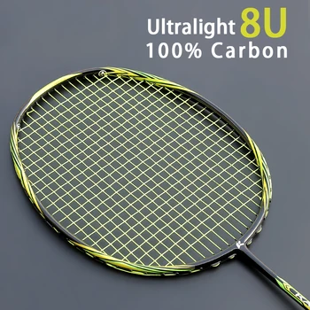 Multicolor Ultralight 8U 65g Fibra de Carbon Profesionale Racheta de Badminton Cu snur Saci de Rachete de Tip Ofensiv Raqueta 22-28LBS